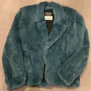 VTG CAROLE LITTLE AUTHENTIC RABBIT FUR JACKET MED